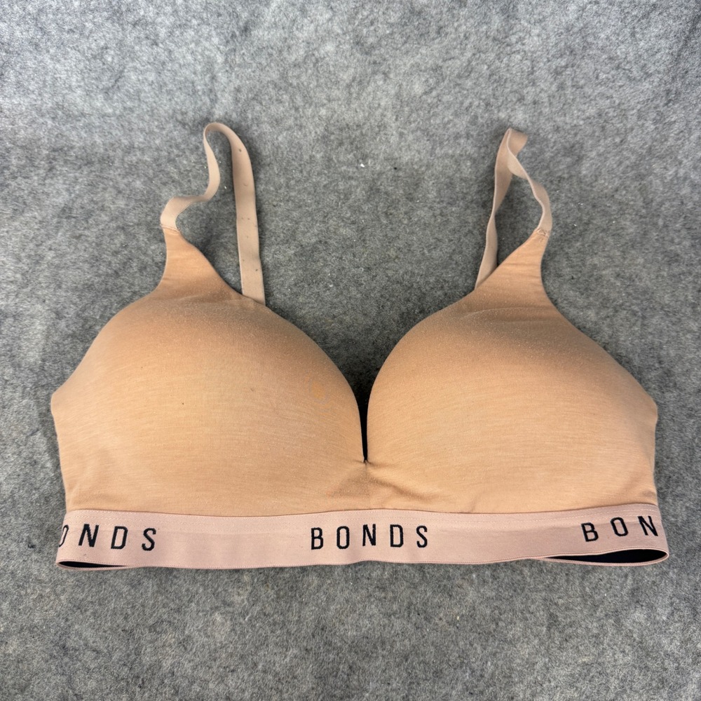 Bonds Originals Tan Nude Wireless T-Shirt Bra Size 36D Branded Underband